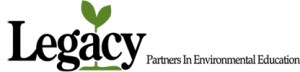 Logo reads "Legacy Partners in Environmental Education" with a plant seedling growing in the middle of the word Legacy.